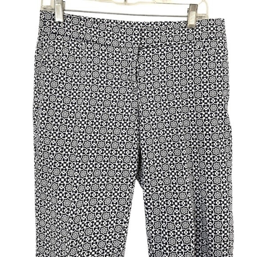 Laundry by Shelly Segal pants women Crop Pants Black White Stretch Floral Cotton